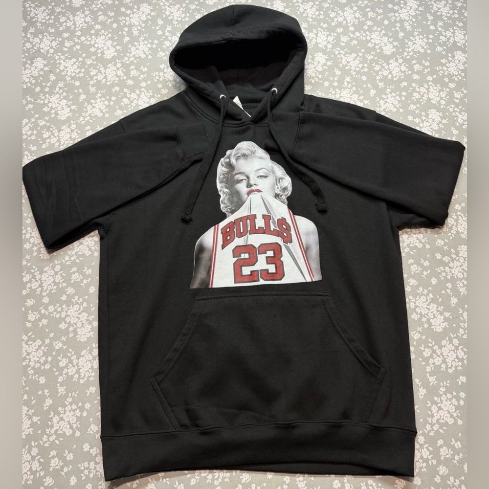 Unisex Chicago Bulls 23 Graphic Hoodie Black Streetwear Pullover Size M